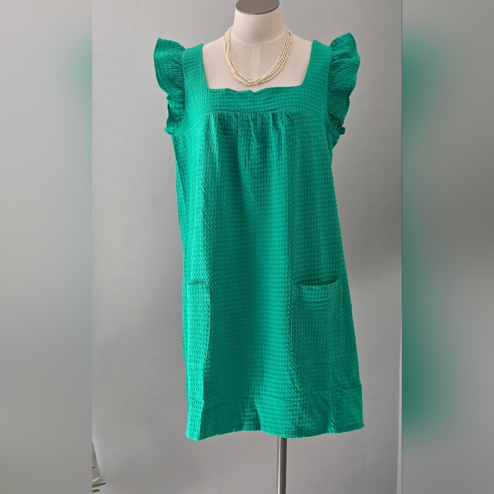 Modcloth Spring Green Ruffle Sleeve Baby Doll Dress Size Medium
